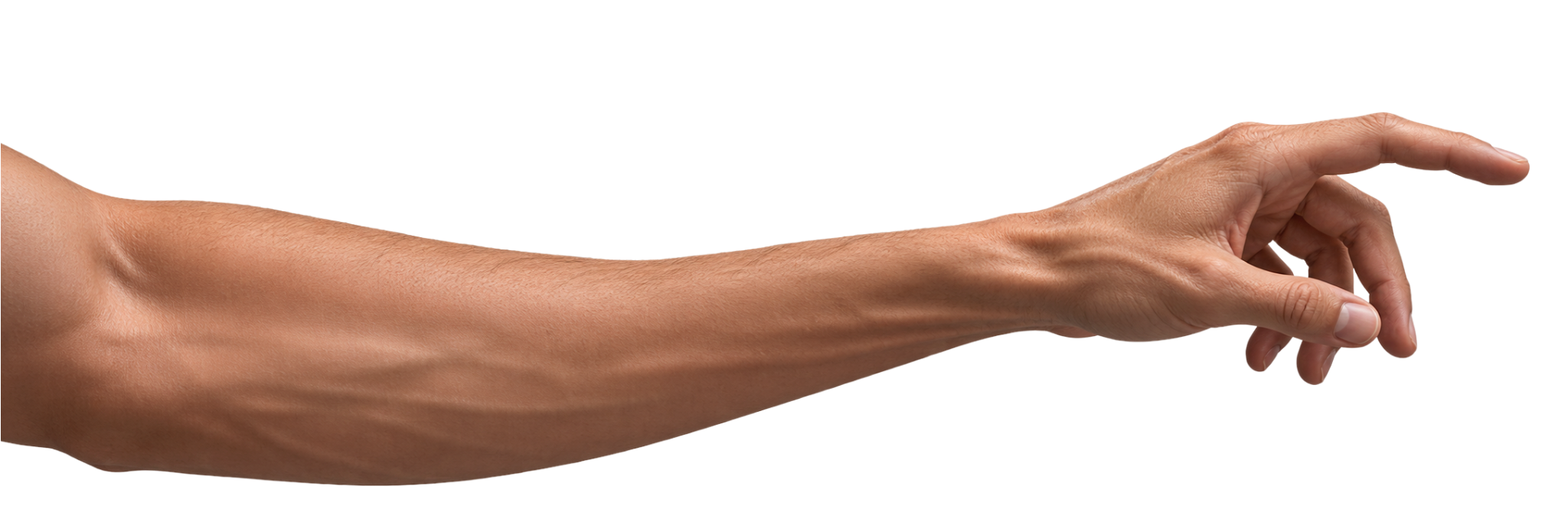 Human hand reaching toward a robotic hand