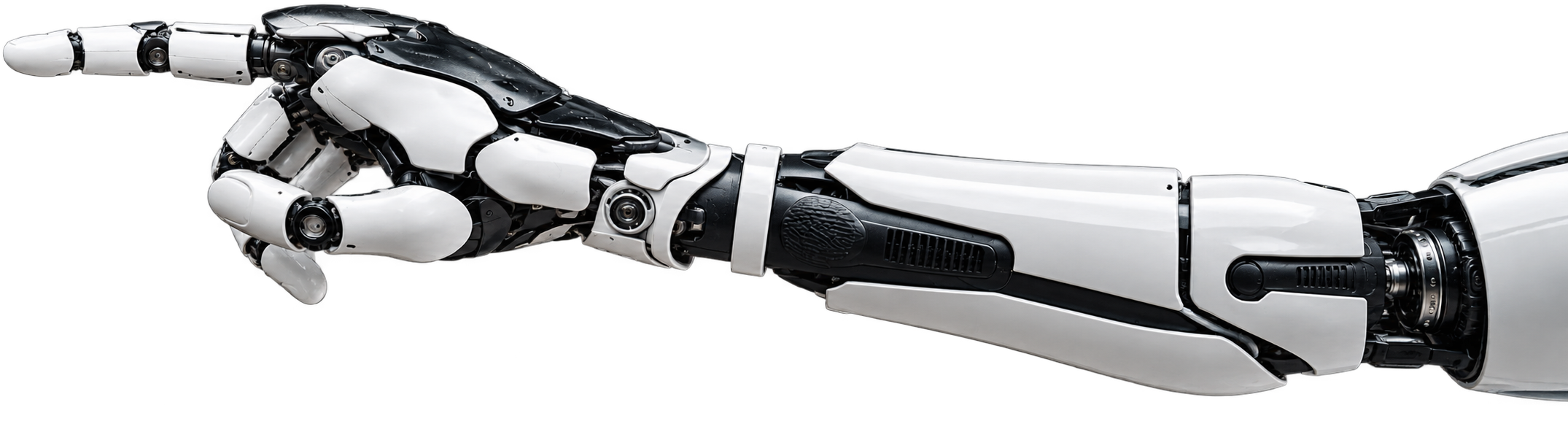 Robotic hand reaching toward a human hand